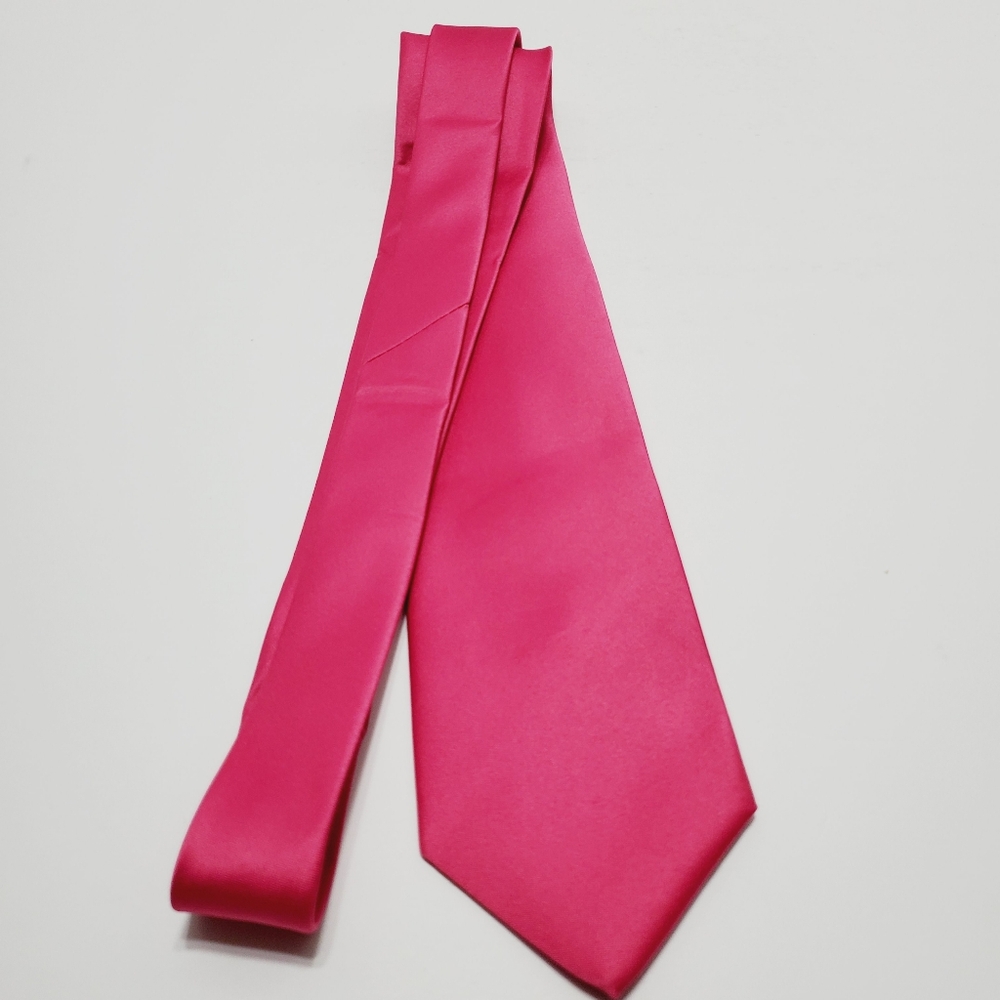 Steven Land Necktie Solid Pink Pattern Neck Tie 5… - image 2